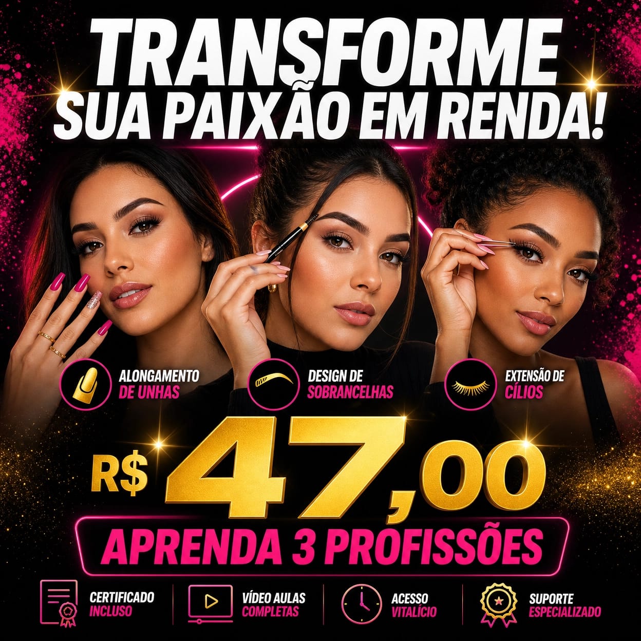 Kit Beleza 3 Cursos Premium